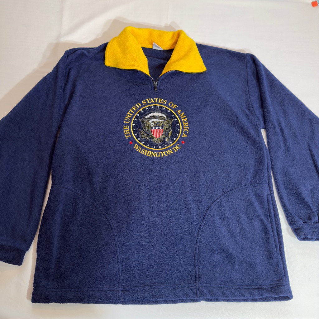Vintage Made In The Usa Cedar Sports Pullover Fleece Embroidered Xl Excellent